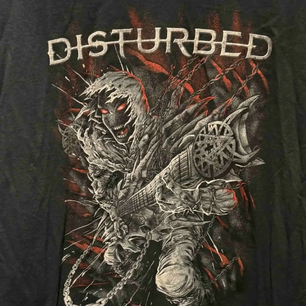 Gildan Disturbed Graphic Black Tee hand crafted 2Xl